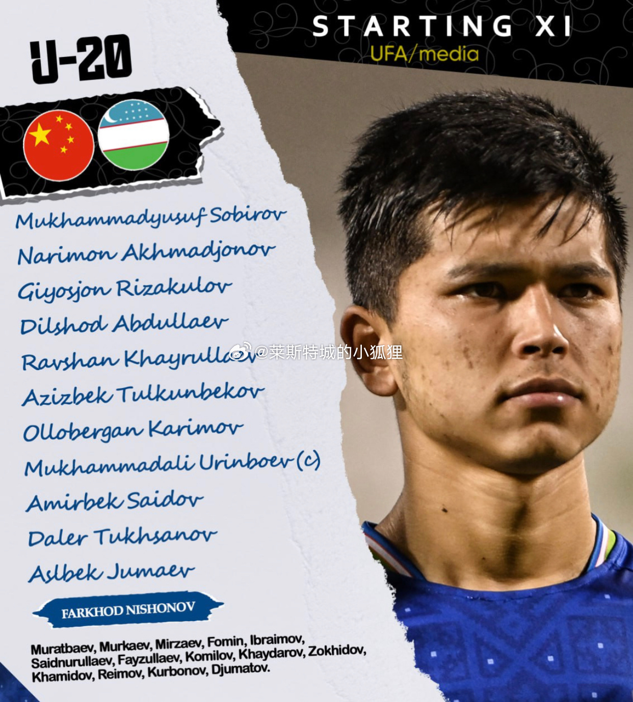  補時第2分鐘丟球！中國U20國青半場0-1落后烏茲別克斯坦U20