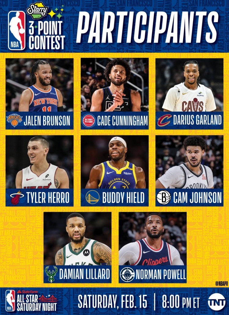  NBA全明星三分大賽名單：利拉德沖擊三連冠 希爾德、康寧漢姆在列