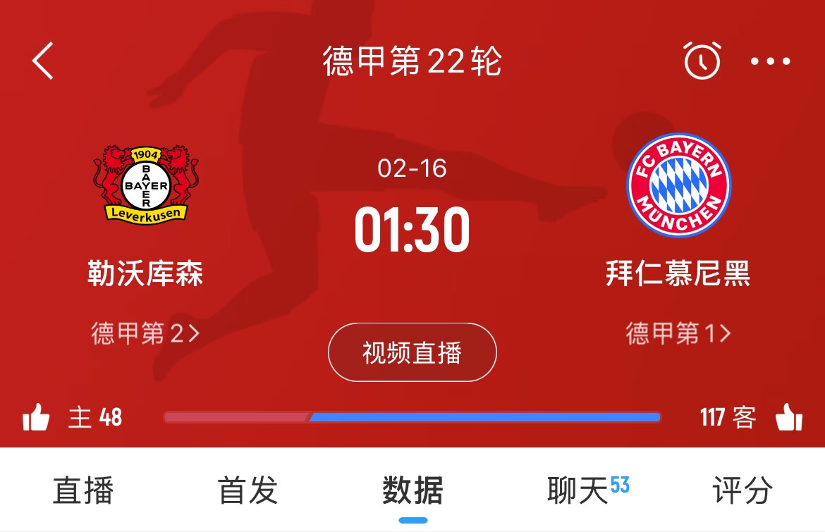  下輪決定冠軍？拜仁下場(chǎng)德甲將客戰(zhàn)勒沃庫(kù)森，若取勝將11分領(lǐng)跑