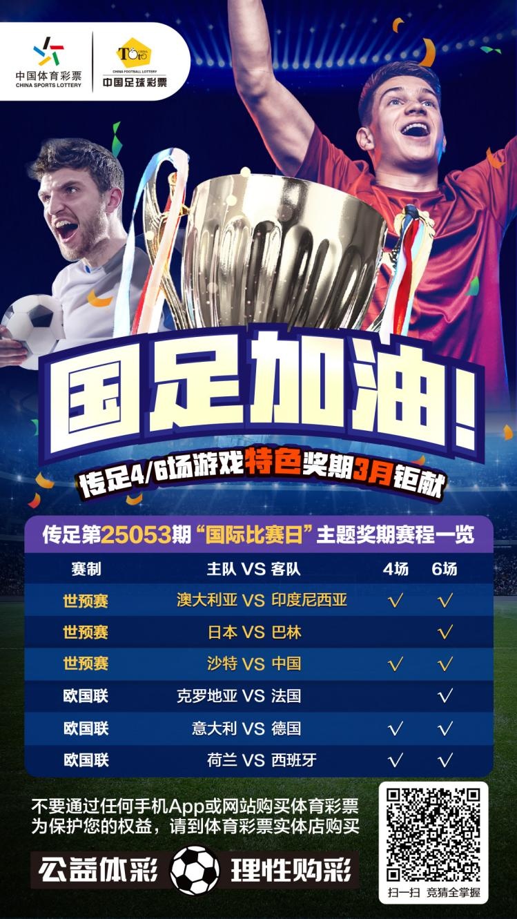  國(guó)足加油！傳足特色獎(jiǎng)期第25053期聚焦國(guó)際比賽日